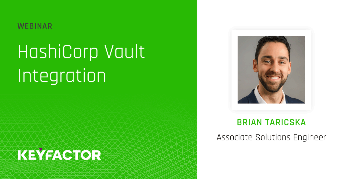 Keyfactor's tweet photo. [@HashiCorp + Keyfactor] Learn how to leverage HashiCorp Vault’s centralized secret management with Keyfactor’s certificate lifecycle automation. Watch our on-demand @BrightTALK webinar: https://t.co/AH5IzwYqFx
#secretmanagement #PKI #cybersecurity #infosec #certmanagement https://t.co/nrmlnvaIHQ
