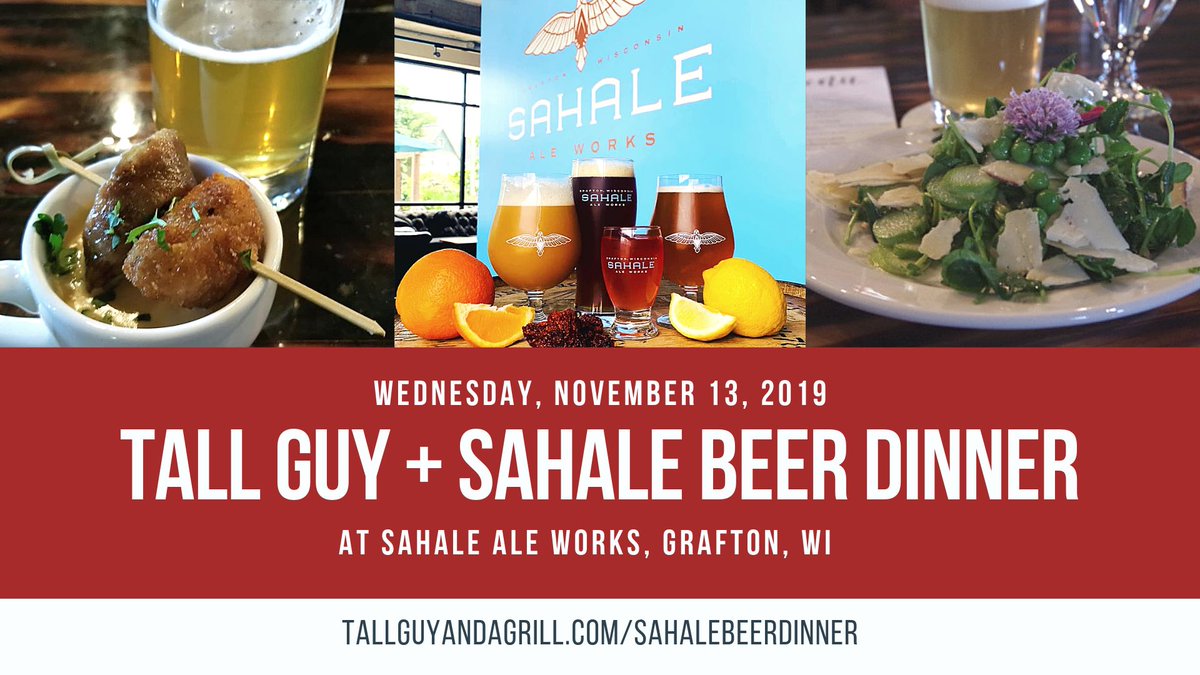 Family &amp; Friends! Please consider joining <a href="/sahalebeer/">Sahale Ale Works</a> and <a href="/tallguyandgrill/">Tall Guy and a Grill</a> for the 2019 fall beer dinner! I look forward to catching up bit.ly/GraftonBeerDin… <a href="/GraftonChamber/">Grafton Area Chamber</a> <a href="/GraftonAleHouse/">Milwaukee Ale House</a>  <a href="/CedarburgArtMus/">Cedarburg Art Museum</a> <a href="/CityofMequon/">City of Mequon</a>  
<a href="/CedarburgCCC/">CedarburgCCC</a> <a href="/TheFermentorium/">The Fermentorium</a> <a href="/Inventors_Brew/">Inventors Brewpub</a> #beers