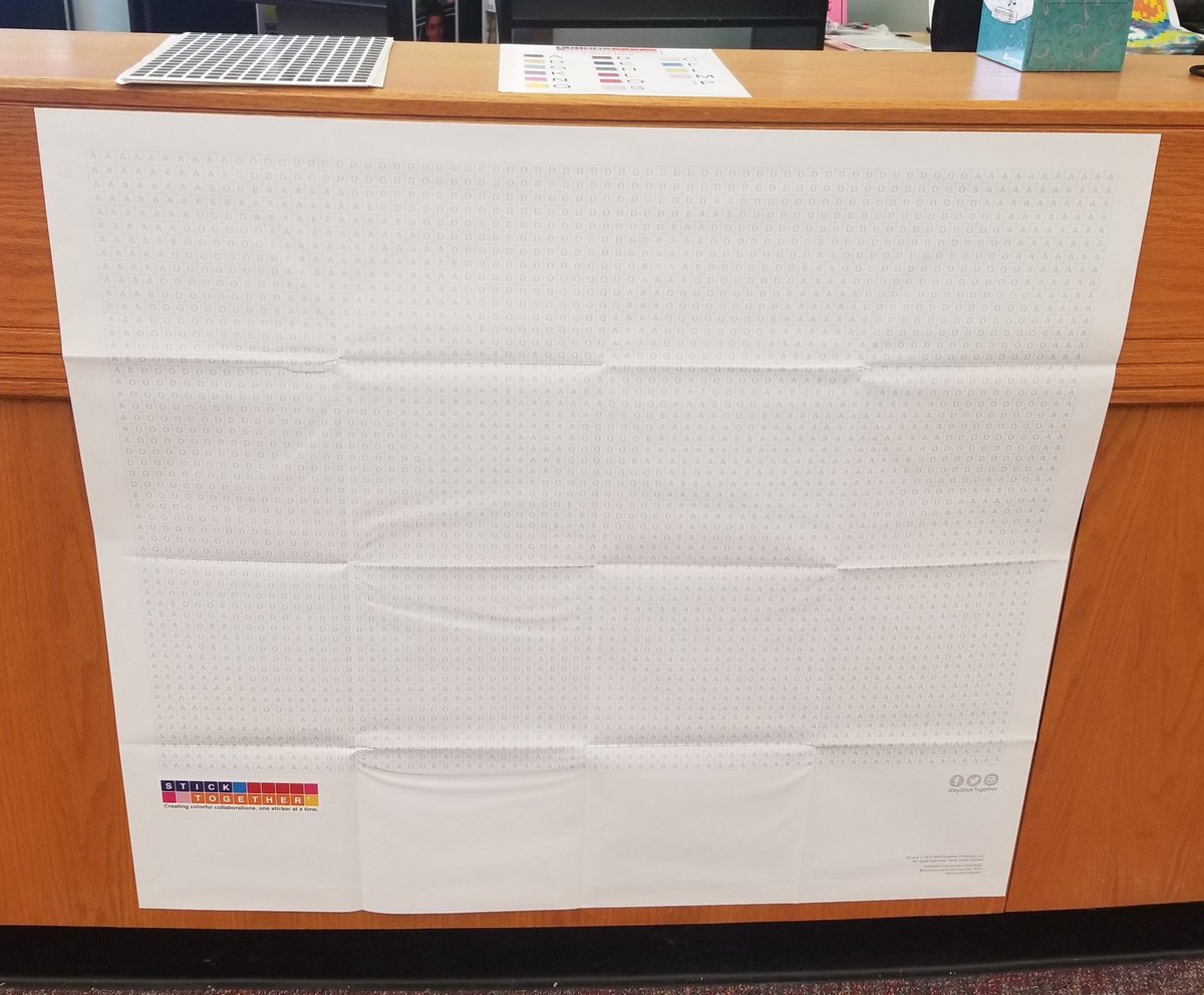 Hamilton_LMS's tweet photo. There's a new @byStickTogether mosaic in the library! I wonder what it will be? #librarylife #circulationdesk #sticktogether #mosaic @LHSRedhawks @FISD_Libraries https://t.co/7fEaCPtiQd