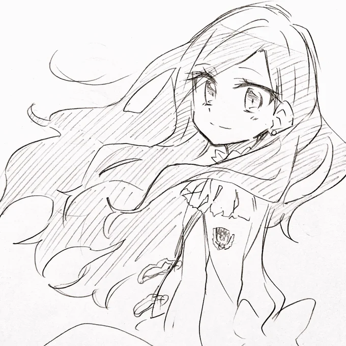 今日の打ち合わせ待ちらくがき
髪をなびかせたかったお姉ちゃん 
