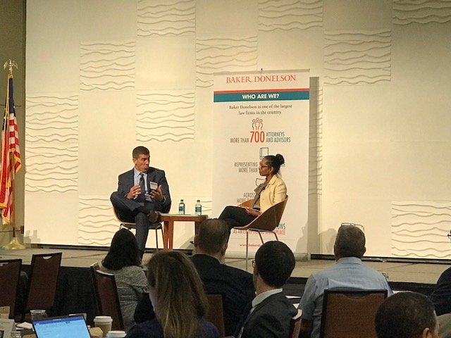 Baker_Donelson's tweet photo. Kicking off #Cybercon19, Michael D'Ambrosio and Jocelyn Hunter discuss emerging cybercrime trends that will continue to influence our security landscape into 2020 and beyond. https://t.co/3R3lCOknWF