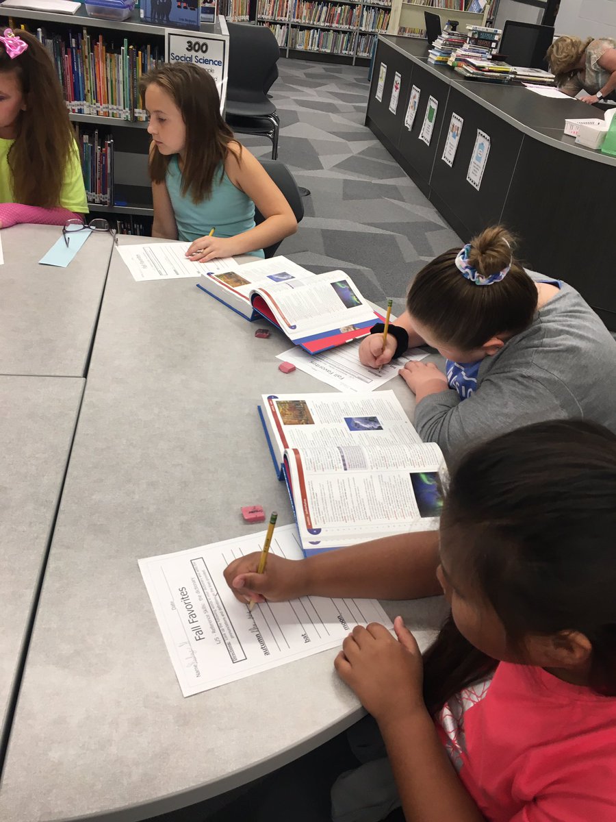Students are practicing dictionary skills in the library this week! <a href="/NSDGoodman/">Goodman Elementary</a>