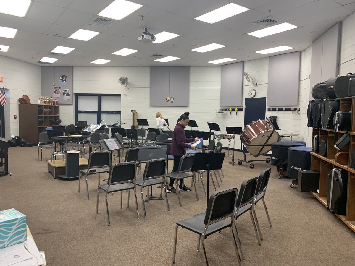 CarverBands's tweet photo. What a great way to start the day @CarverMSCougars!  I had a team of 8th graders bring joy &amp; pride to my teaching heart by seeing a need (straightening the room after the tornado of six grade) &amp; stepped up into leadership without being asked!! #LoveThem #ProudDirector #Leadership https://t.co/i6Q9yqz1yP