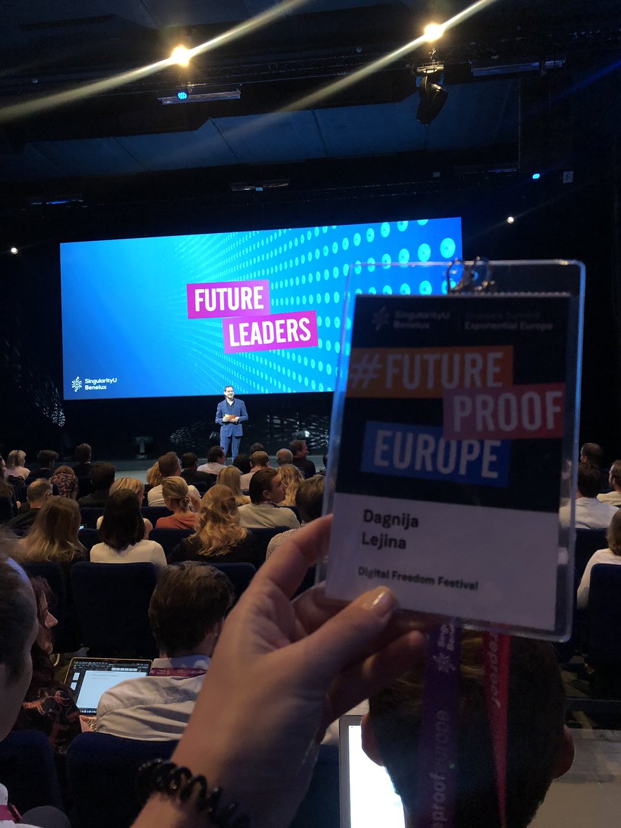 DagnijaLejina's tweet photo. Vow! Great two days of exponentional intellectual stimulation at SingularityU forum Brussels @singularityu @subenelux #FutureproofEurope 🦄 Great inspiration for the Digital Freedom Festival @DigiFF https://t.co/R83oa5Bz0Y