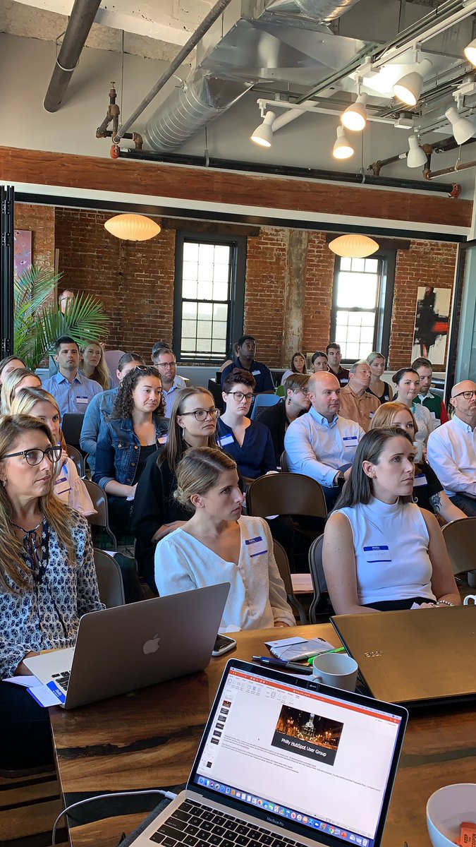PHLHUG's tweet photo. We’re here with Anni Kim for the @PHLHUG to learn how to automate workflows in @HubSpot #phillyhug https://t.co/cCZCihehMv