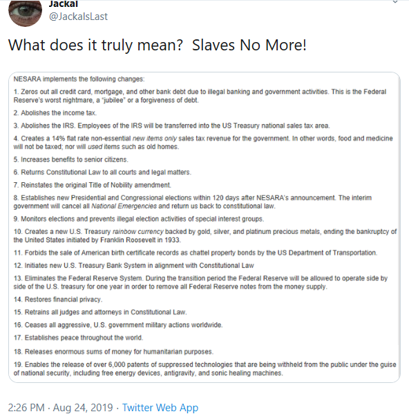  @realDonaldTrump confirmed this on Aug 24th. @Devine_freedom  @donnie_maga   https://twitter.com/JackalsLast/status/1165329597145264128