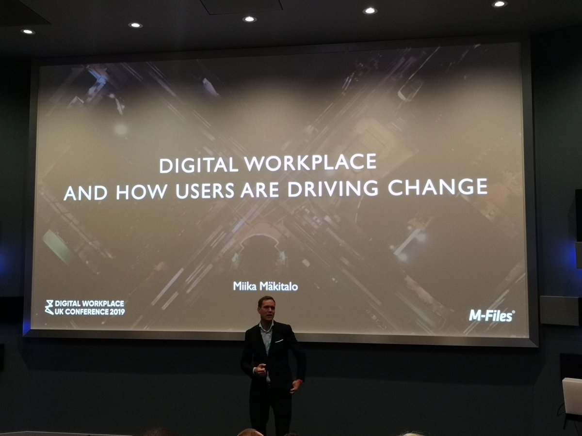 ObjLuneUK's tweet photo. "Digital workplace is not about bits and bytes but about hearts and minds" Miika Makialo, @M_Files #DWUK2019 https://t.co/PylhvdwJfY