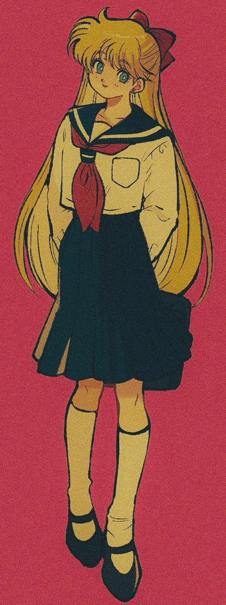 tsukino usagi 1girl long hair skirt blonde hair cat school uniform double bun  illustration images