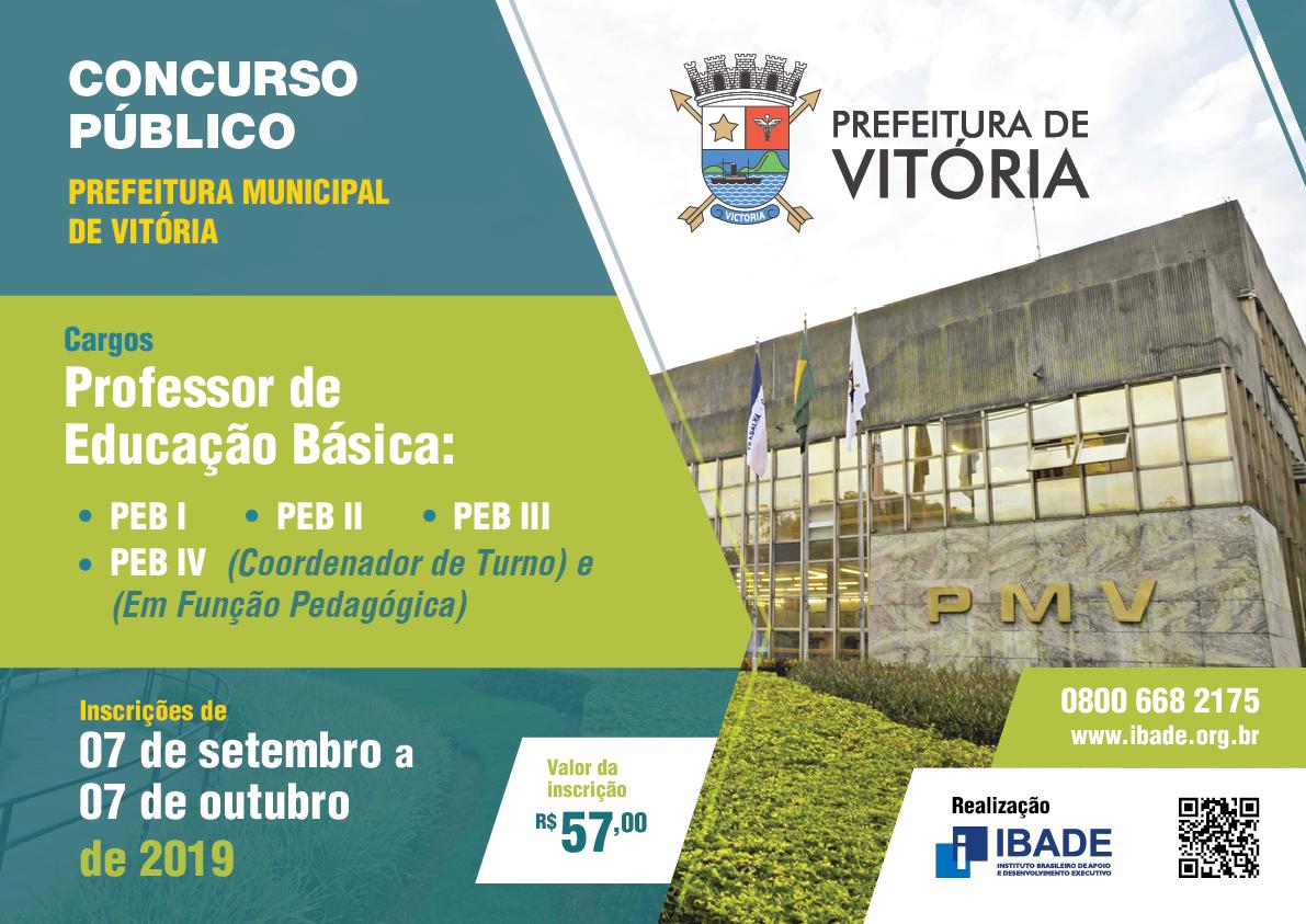 IBADEconcursos's tweet photo. PREFEITURA MUNICIPAL DE VITÓRIA/ES - EDUCAÇÃO
As inscrições deverão ser realizadas via internet https://t.co/zFukVILHhC Os candidatos poderão obter inf. gerais referentes ao Concurso Público através do site OU por meio dos (21) 3674-9190/0800 668 2175 ou atendimento@ibade.org.br. https://t.co/k2XCqakSq3