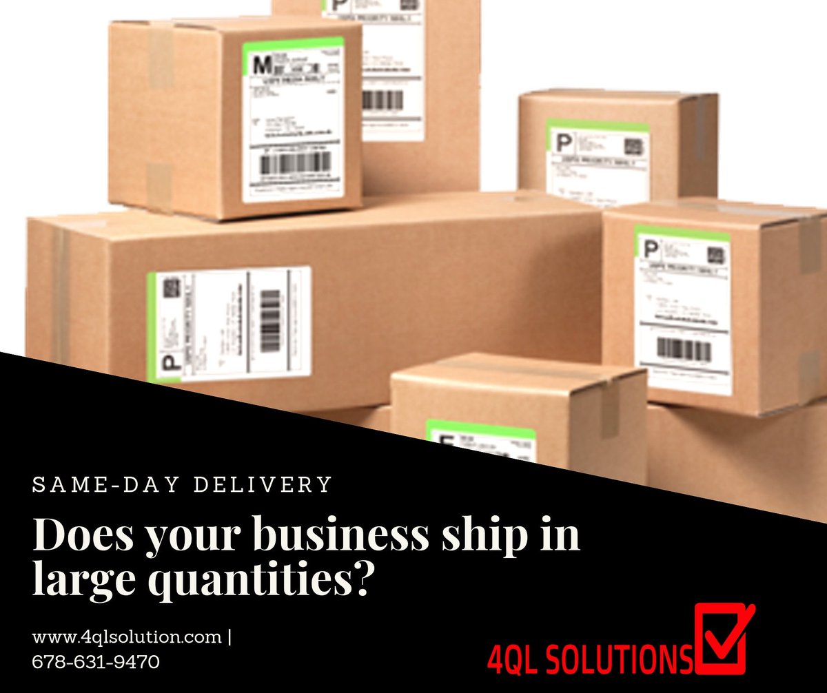 ⁉️ Do you regularly ship items in large quantities?
💨For #fast and #reliable service, contact us today! 678-631-9470

#atlanta #deliveryservice #courierservice #samedaydelivery #logistics #supplychain #georgia #localdelivery #manufacturing
#TuesdayMotivation
#Operations