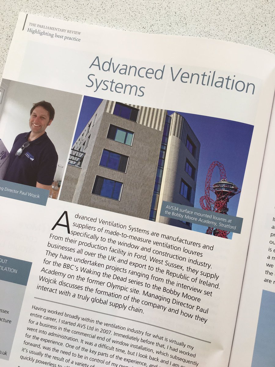 We are very proud to be represented in The Parliamentary Review this
year.... take a look at our article
theparliamentaryreview.co.uk/organisations/… <a href="/theparlreview/">The Parliamentary Review</a> #parliamentaryreview #Construction #louvres #business