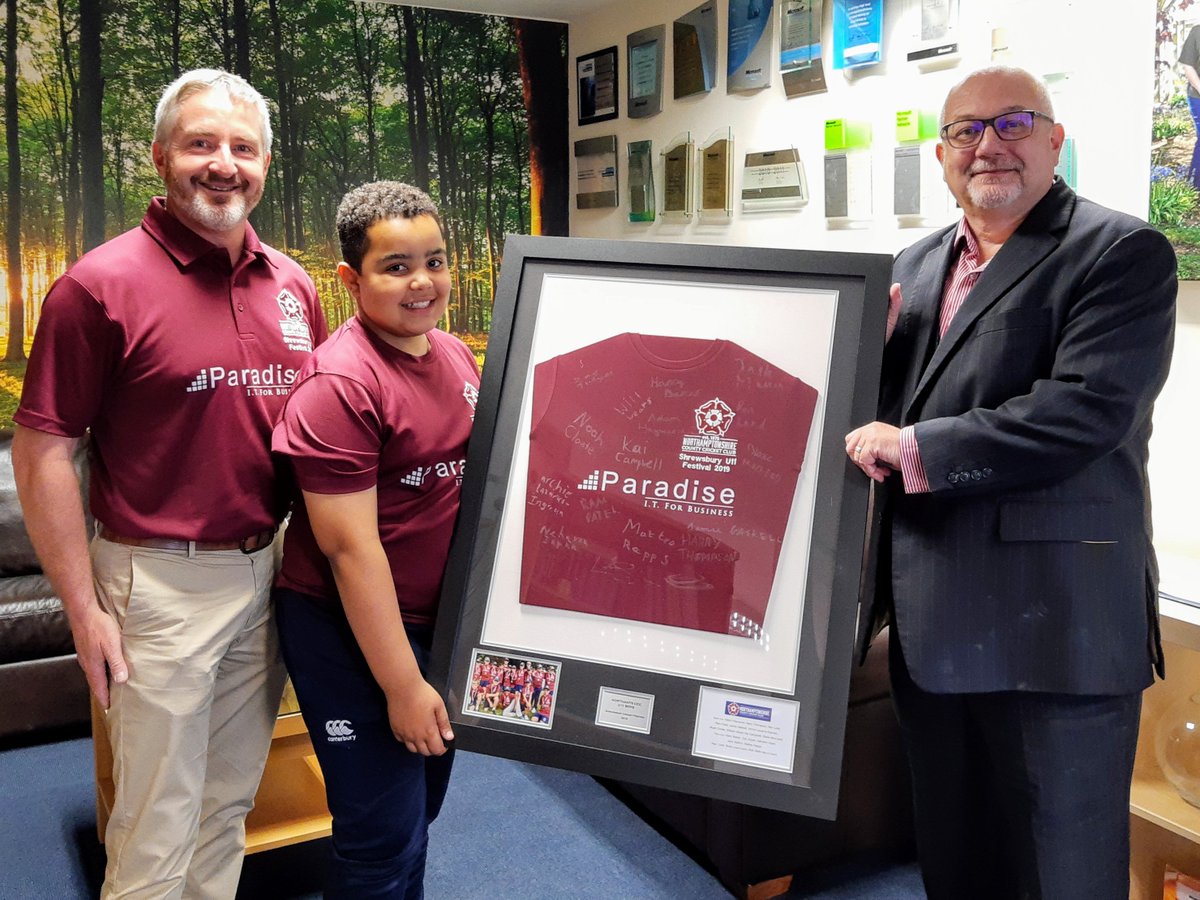 Thanks to Rob from <a href="/NorthantsCCC/">Northamptonshire CCC</a> &amp; @NorthantsRC for visiting us to present a signed U11s shirt in recognition of our sponsorship. Thank you to all the coaches and players, it has been great supporting the boys this season! #cricket