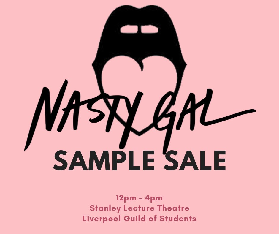 Come say hi to our committee manning the Nasty Gal sample sale stall in the Stanley Lecture Theatre at the Guild today from 12pm to 4pm!