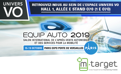 MTarget_FR's tweet photo. Profitez d’un badge gratuit pour le Salon Equip Auto en venant nous retrouver sur notre stand au sein de l’espace Univers VO du 15 au 19 octobre 2019 !
Inscription ici https://t.co/SVCdQRYTAD https://t.co/kKqhc4iEa0