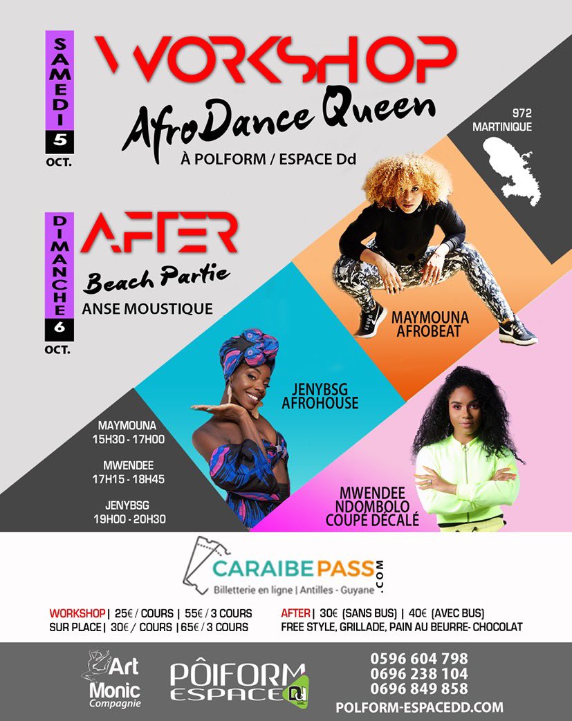 sylviogibon's tweet photo. 🔥🔥Polform/espaceDd propose pour cette rentrée 2019 un stage 💯% Afrodance le samedi 5 et le dimanche 6 octobre, un after beach party + d’info sur https://t.co/pDmqRYMGy5 https://t.co/wUIPwrc6hC