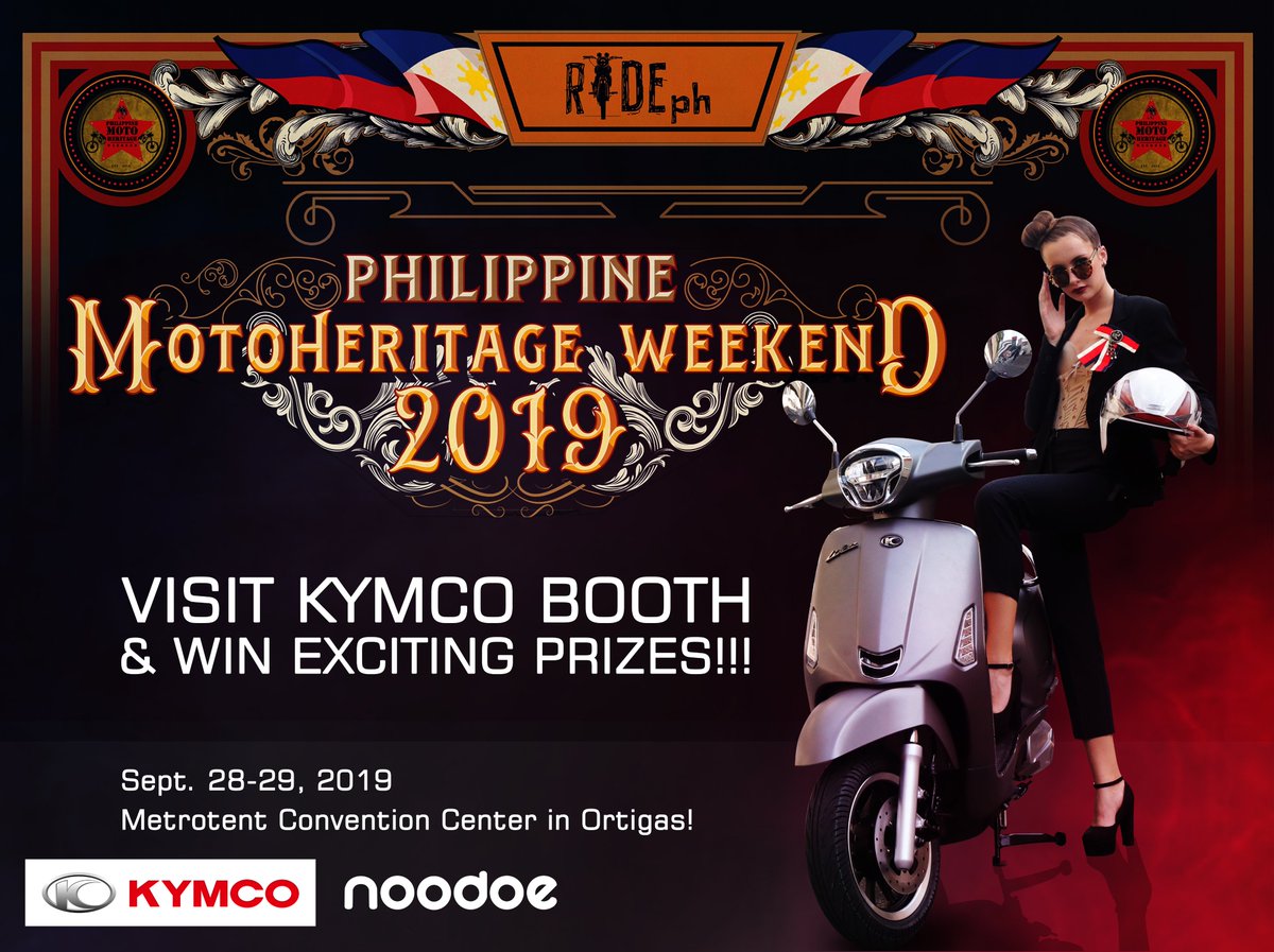 KymcoPH's tweet photo. KYMCO Philippines joins the country’s biggest vintage and classic bike show, the Philippine Moto Heritage Weekend 2019 that will feature the very best classic, vintage, restored, and antique motorcycles.

See you there!!!
#KymcoPhilippines https://t.co/JPQD1iCFLv