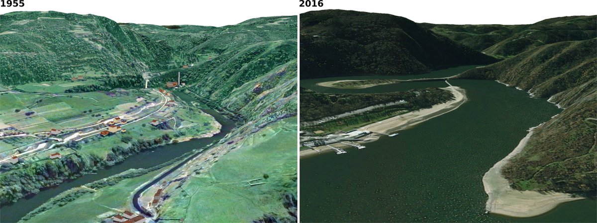 Le SIG 3D et la géovisualisation 3D du patrimoine englouti de Gorges de la Loire, développée au cours d'un stage de M1 #Géonum au laboratoire #EVS <a href="/Univ_St_Etienne/">Université Jean Monnet Saint-Étienne</a> financé par le <a href="/LabExIMU/">LabEx IMU</a>, permet de (re)découvrir le paysage avant la mise en eau du barrage de Grangent en 1957 1/3