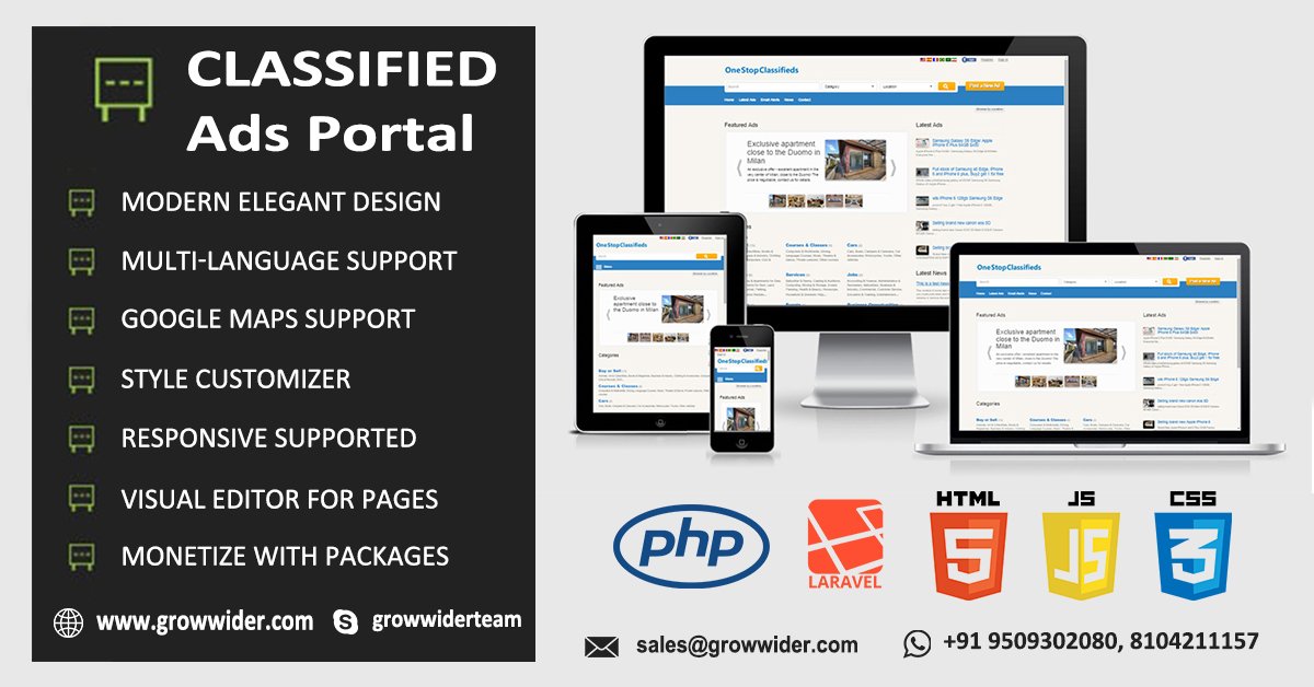 GrowWider's tweet image. Start your online classified web portal now with Grow Wider
#classifieds #classifiedscripts #phpdevelopment #technology #technews #itservices #webdevelopment #webdeveloper #TuesdayMotivation #HowDareYou #clone #readymade #PHP #Software #WebsiteDevelopment #onlinebusiness #it