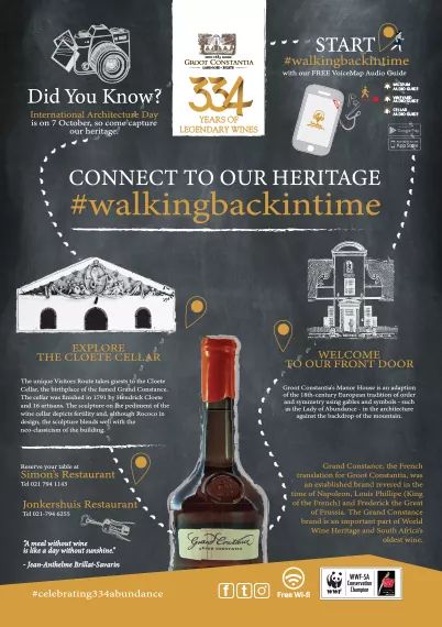 GrootConstantia's tweet photo. Groot Constantia’s rich history shows how one man’s love of wine established South Africa's first wine farm. This is our heritage.
#ConnectToOurHeritage #walkingbackIntime #celebrating334abundance https://t.co/pnGUHxf8MZ