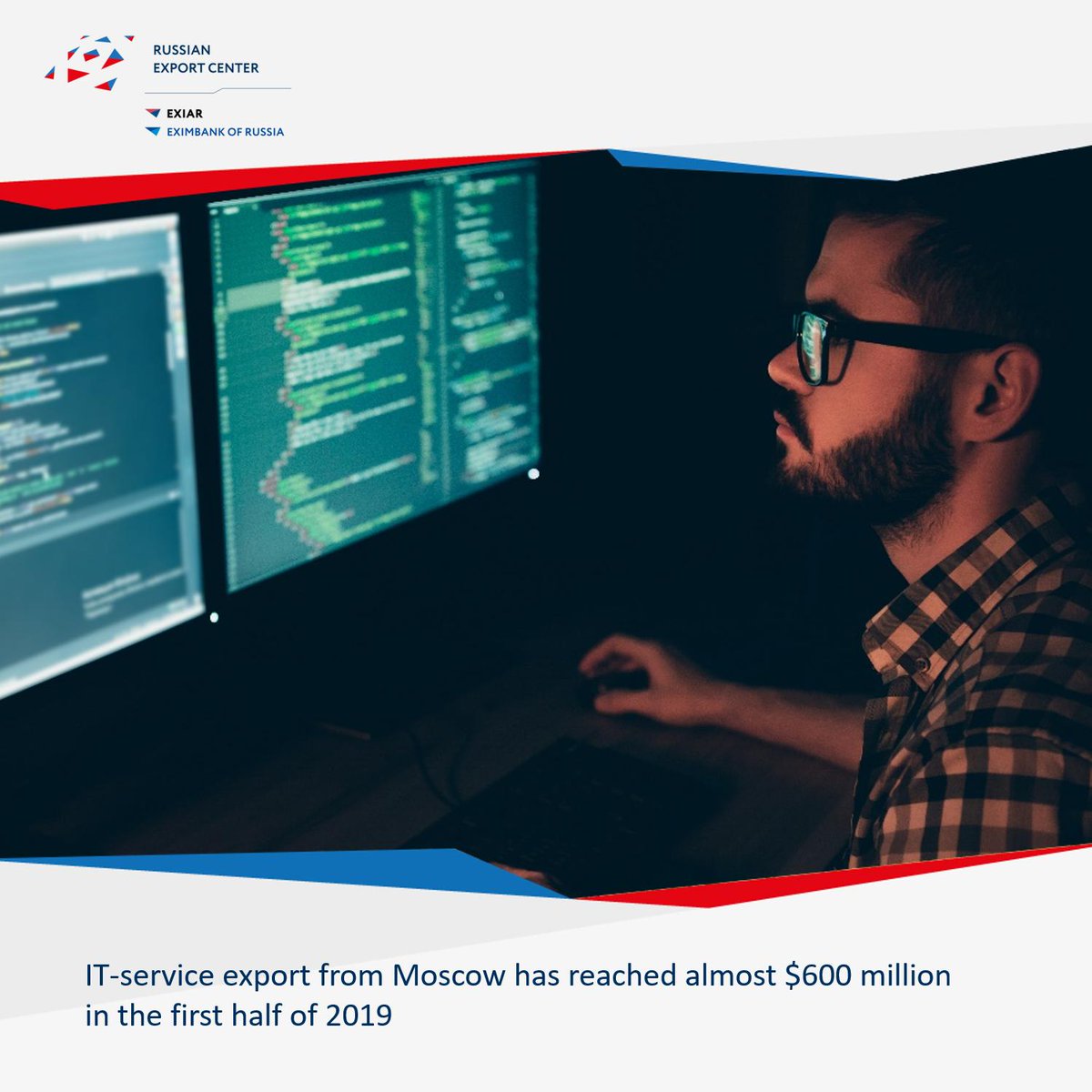 rusexport_eng's tweet photo. Russian IT-products are growing in popularity abroad! Great news from the capital: IT-service export from Moscow has reached almost $600 million in the first half of 2019.
More on @IA_REGNUM: https://t.co/NkSrcmWHVT
#exportnews #madeinrussia #REC #ontoexport #timetoexport https://t.co/yfmEz1ean4