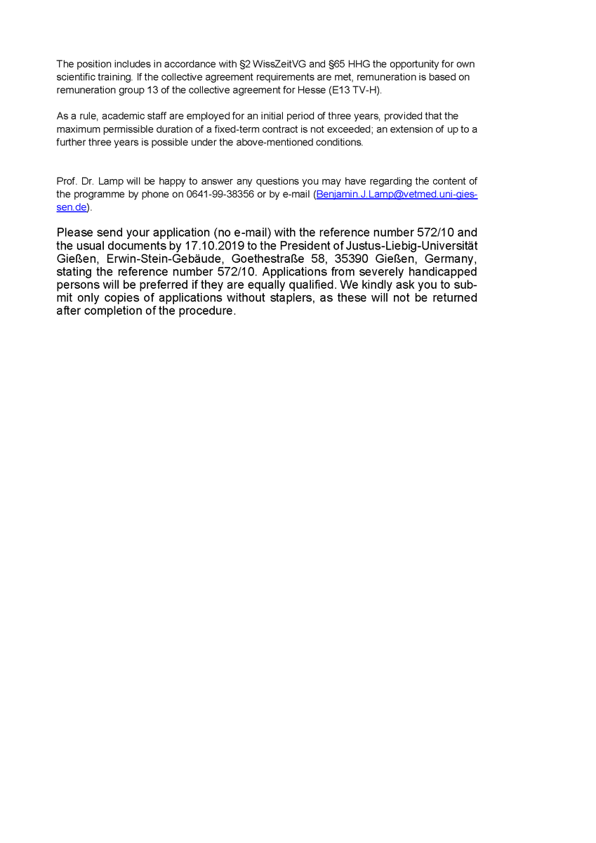 Friedemann1's tweet photo. Our new professor in the institute, Benjamin Lamp, has an open postdoc position on molecular aspects of bee virus pathogenesis. 

His email is Benjamin.J.Lamp@vetmed.uni-giessen.de

Weblink (sorry, in German…): https://t.co/2D0lj3OSTD https://t.co/iuZfW949Bk