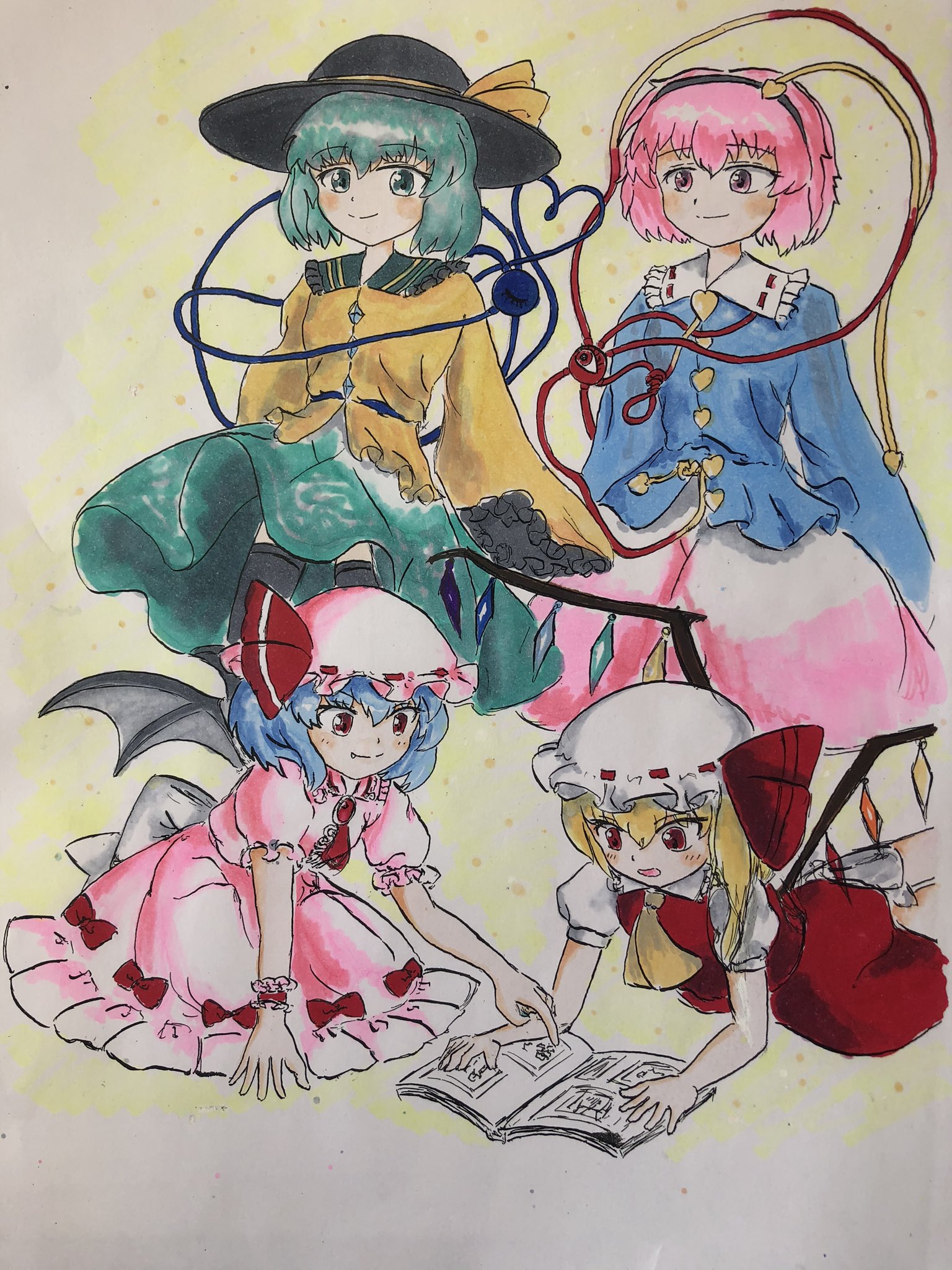たきつつき 1600人記念絵 今更ですが 1600人記念絵描きました 東方project イラスト 古明地こいし 古明地さとり レミリアスカーレット フランドールスカーレット T Co 7acpzkq3ly Twitter