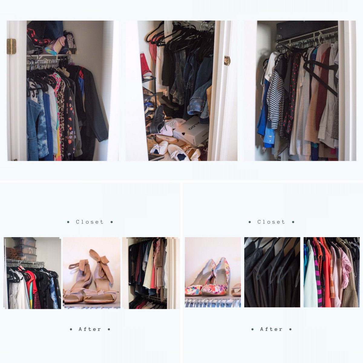 Clutter_FreeOrg's tweet photo. Organizing your bedroom closet is oh, so worth the effort. Need help purging items and arranging your bedroom closet? Contact me to schedule your free consultation.
#atlantaorganizer
#beforeandafter
#closetgoals
#getorganized
#MoreSpace
#neatspaces
#planneraddict
#supportlocal https://t.co/r89D39j9Js