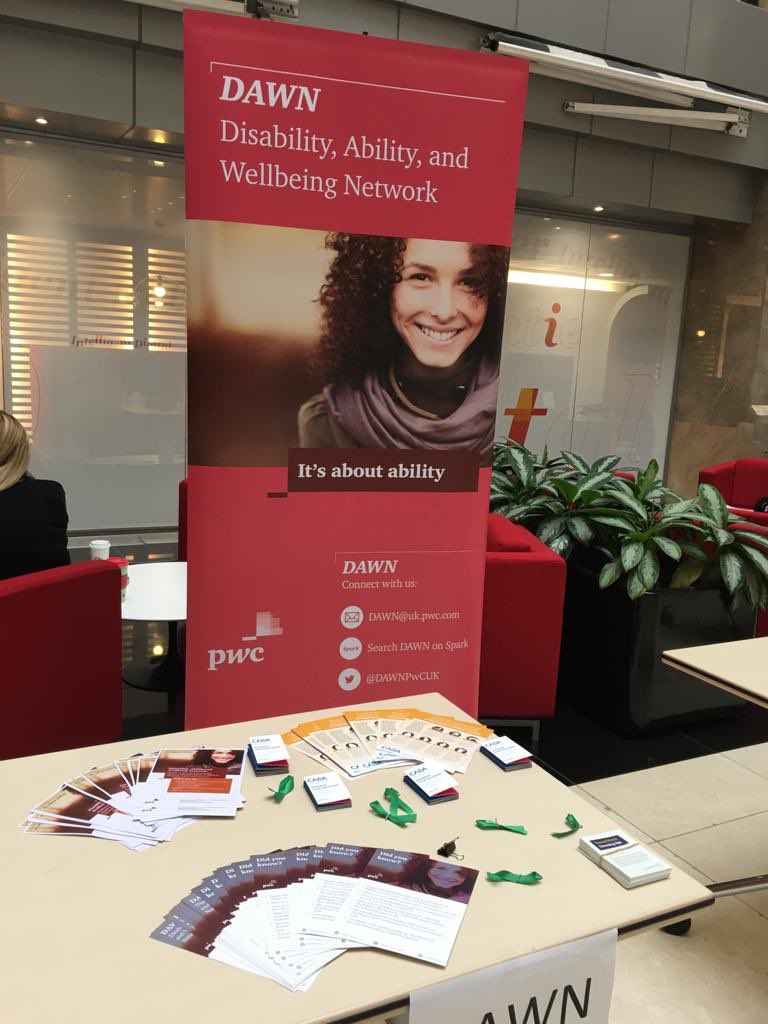 Zoe_pensions's tweet photo. Celebrating #EverydayInclusion @PwC_Midlands today. Our @DAWNPwCUK network supports our employees with mental and physical ill health and wellbeing. It’s about #ability #pwcproud #DiversityandInclusion https://t.co/16a2iZnvwI