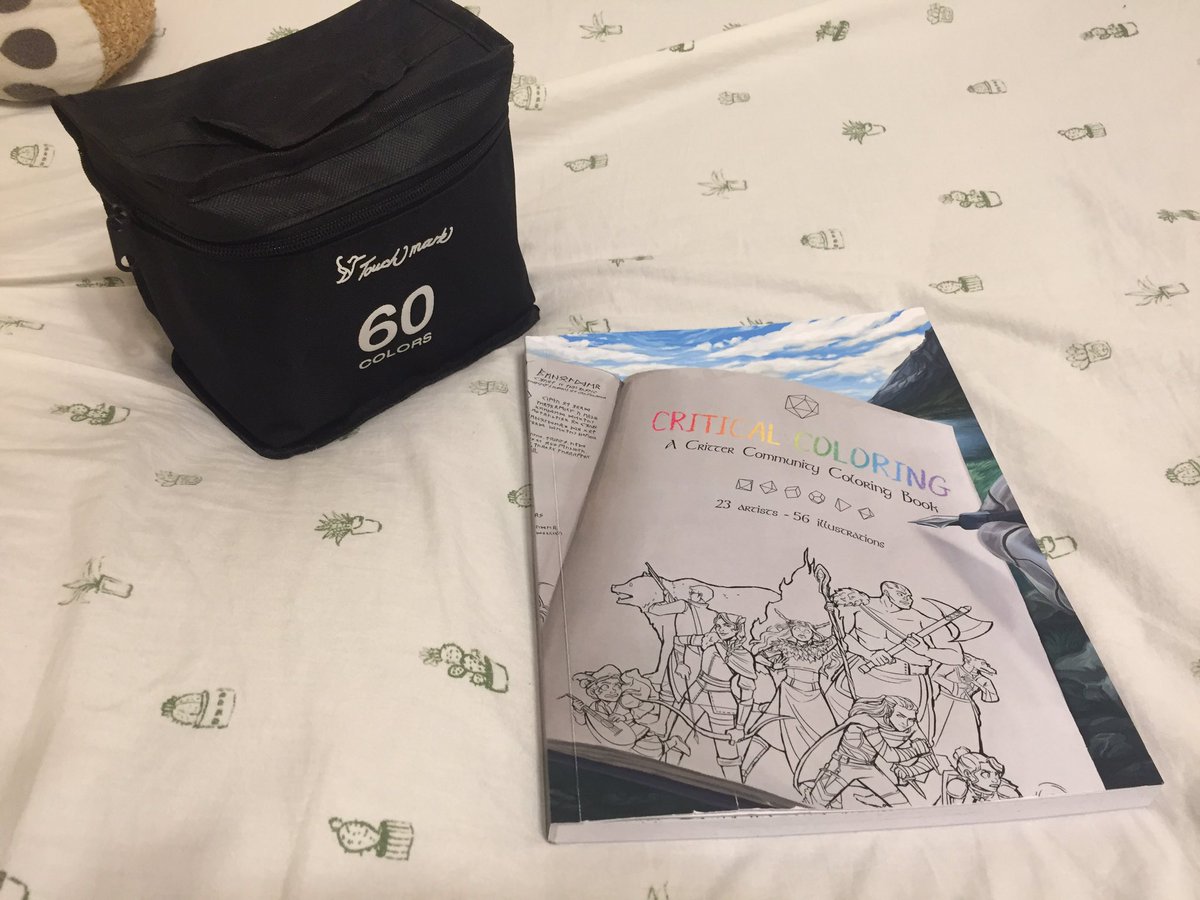 Shinku_no_cho's tweet photo. Printed the #CriticalColoring book and canโt wait to submerge myself in hours of coloring. Thank you to all the artists that contributed to this and @pablove for putting this together!! #CriticalRole https://t.co/glIL4zN4Ae