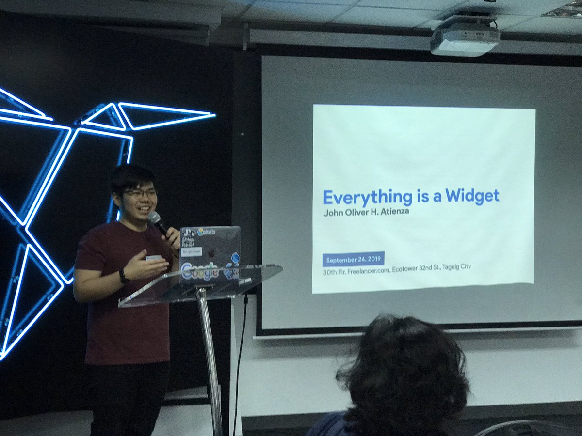 zonilyjame's tweet image. Flutter PH Study Jams #1 has just started. Take a first look at Oliver Atienza on his talk on “Everything is a Widget”
#flutterdev #flutterdotph