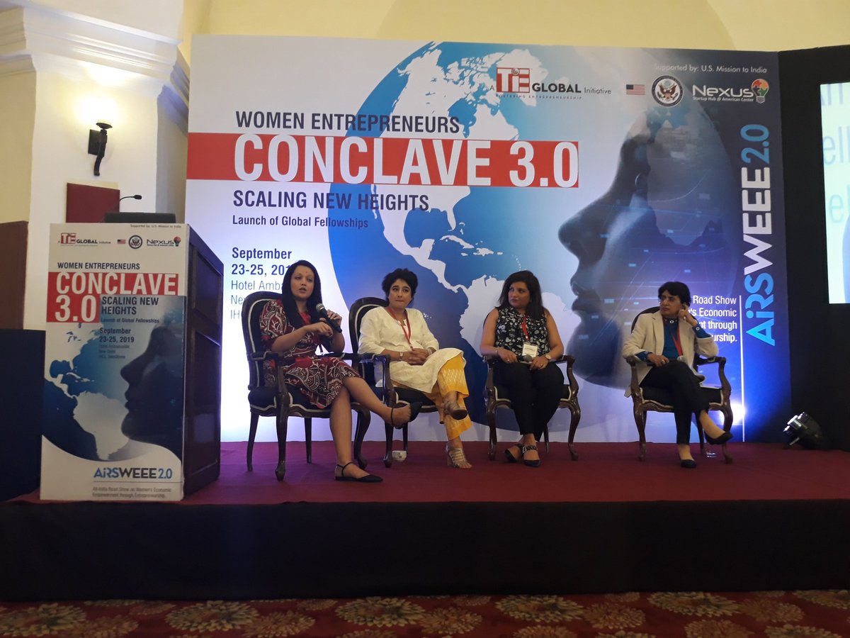 airsweee's tweet photo. Knowledge Session:
Tackling Gender Issues with
Neha Barjatya, Chief, Internet Saarthi;
Komal Goyal, CEO &amp; Founder, 6e Tech, USA
@SeemaC_AGroup, Chairperson AIRSWEEE
Rita Aggarwal, India Director, AIRSWEEE

#airsweee #TiE #womenentrepreneurs #TiEGlobal #TiEIndia https://t.co/2yrG6yMJFn