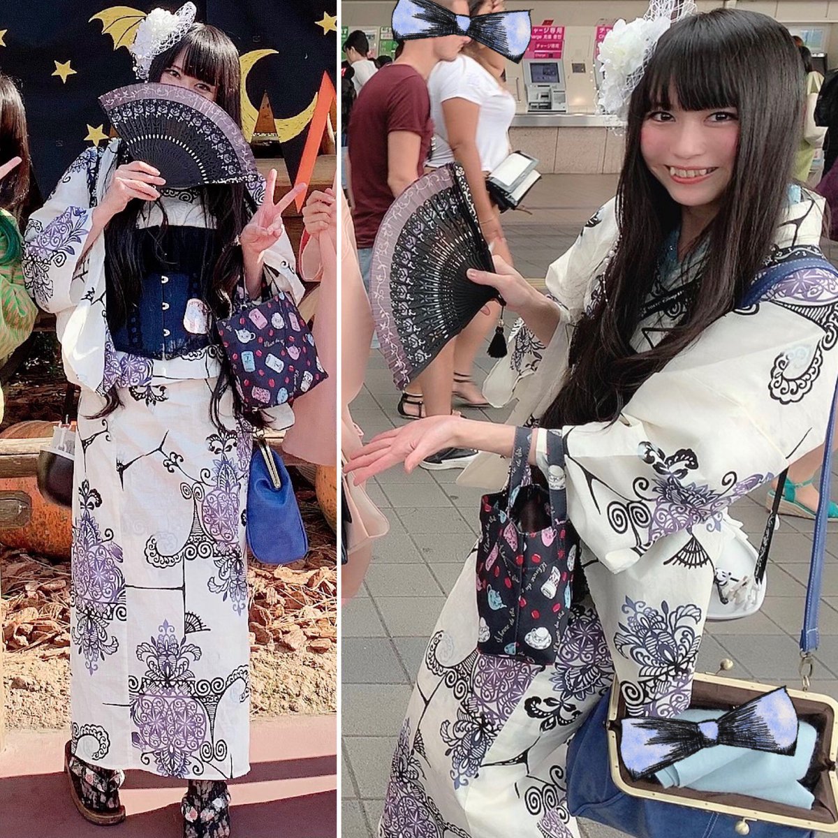 ♚ゴシック調浴衣♚ ディズニーに浴衣なら今度は洋風ぽいコーデがいい