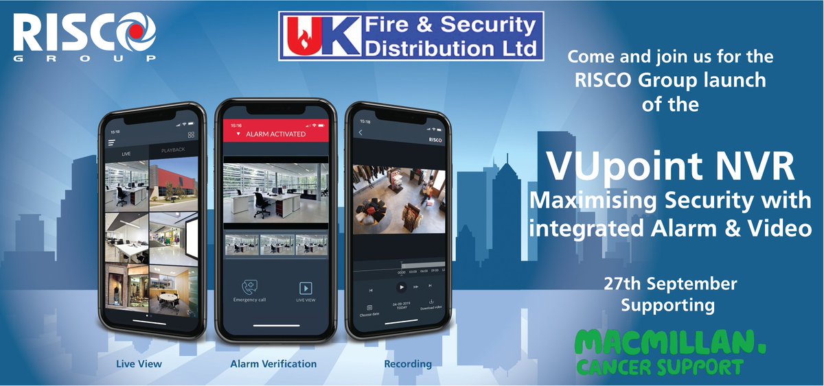 RiscoGroupUK's tweet photo. Our East Midlands distributor is hosting a launch of the brand new #VUpoint #NVR this Friday.
Come and join @UKFSD and @RiscoGroupUK in Nottingham for demonstrations of our new integrated video solution! https://t.co/91xipYwekd