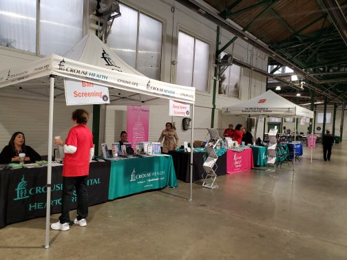 CrouseHealth's tweet photo. The Crouse Health team will be at the @AntonacciCPA Senior Fair today, until 1 p.m. This free event is in the Horticulture Building at the NYS Fairgrounds. Hope to see you there! #CrouseSpirit #CrouseintheCommunity https://t.co/Zh46hie9FK