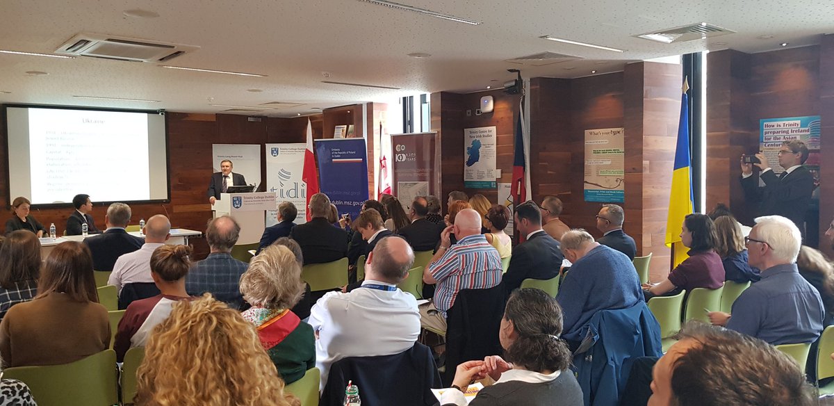 TCDTIDI's tweet photo. It's a full house at the 30 Years On Conference hosted by @TCDTIDI in collaboration with Embassies of #Poland #czechrepublic #Germany #Hungary #Latvia #Romania #Slovakia #Ukraine #Kazakhstan &amp; #Georgia. @tcddublin @TLRHub @susanpmurphy @Linda_Lumbasi https://t.co/UCN7GQtQrN