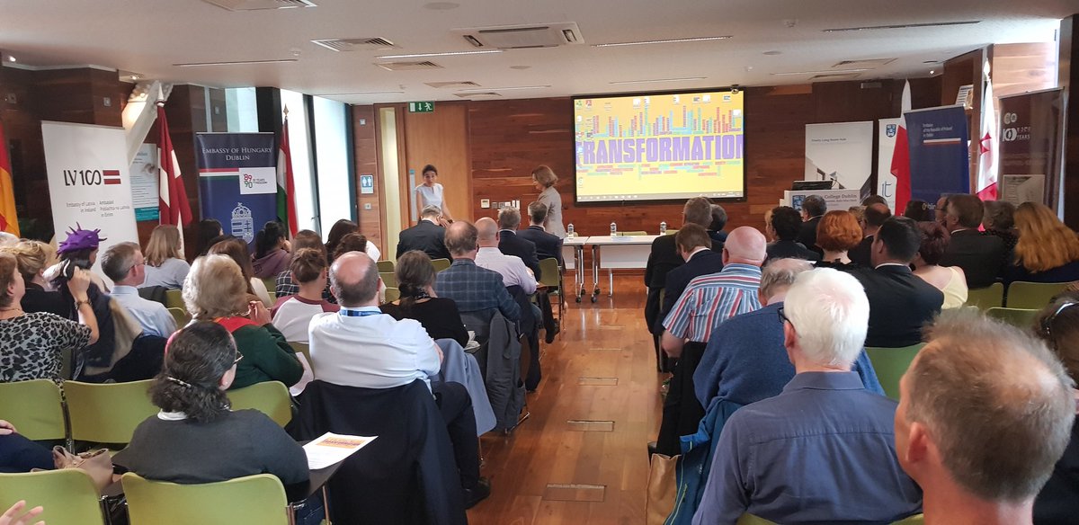 TCDTIDI's tweet photo. It's a full house at the 30 Years On Conference hosted by @TCDTIDI in collaboration with Embassies of #Poland #czechrepublic #Germany #Hungary #Latvia #Romania #Slovakia #Ukraine #Kazakhstan &amp; #Georgia. @tcddublin @TLRHub @susanpmurphy @Linda_Lumbasi https://t.co/UCN7GQtQrN