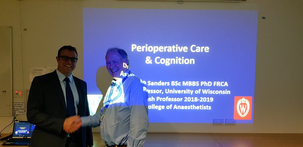 Thank you Prof Robert Sanders, this year's RCOA Macintosh Professor, for a very interesting talk on perioperative cognition! #anaesthesia #PhD <a href="/KadoorieCentre/">OxCritCareResearch</a>