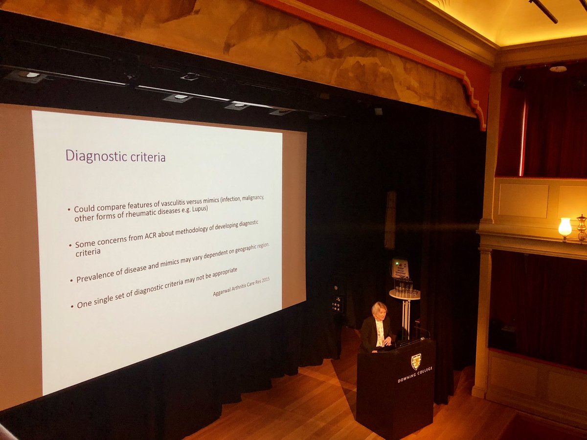 THKC1's tweet photo. @Robsonjo4 discussing #DCVAS with respect to recent @ACRheum thoughts on Diagnostic criteria - the DCVAS dataset may not be suitable for this given differing frequency of mimics across the world #euvas19 https://t.co/eIzcF5tPIp
