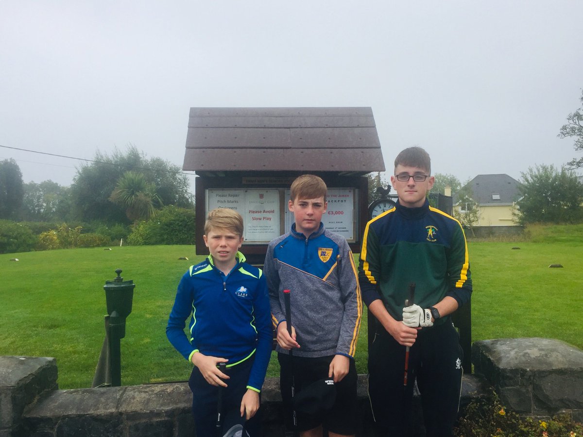 RiceCollegeNews's tweet photo. We are delighted to be taking part in the Irish Schools Junior Championship at Ennis Golf Club today. Thank you to @GUIGolf for organizing the event. https://t.co/LjTqArZNRt