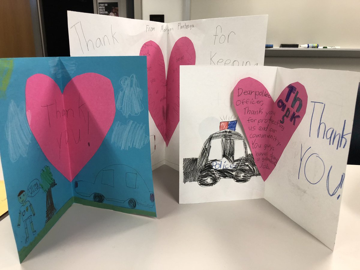LafayetteINPD's tweet photo. A special thanks to the Mintonye Elementary School for the Thank You cards. You guys rock! @TSCSuper #ThankYou #lpdin https://t.co/5xE3tI2L0G