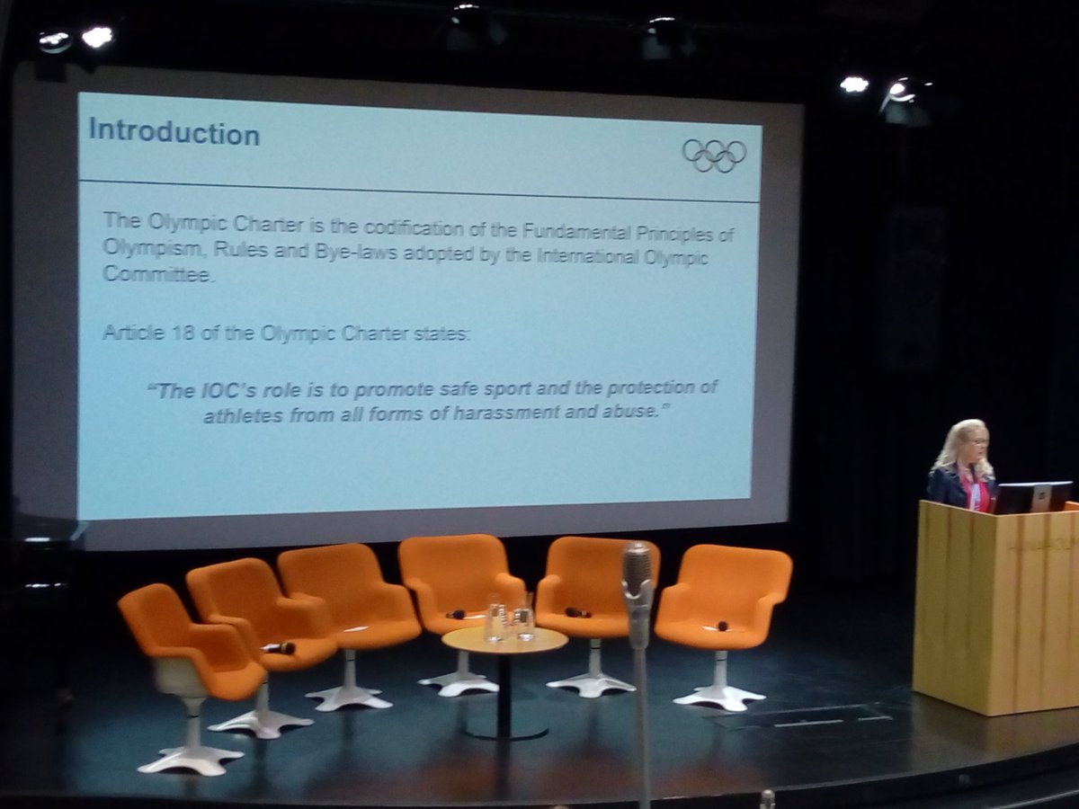 sportireland's tweet photo. Susan Greinig (International Olympic Committee) speaking today about the "Protection of Young Athletes & Safeguarding Children's Rights in Sport" at the "Safeguarding Children in Sport" conference #EuropeanWeekofSport #BeActive #safeguarding #EU2019FI #SportsConf https://t.co/q0eCBSVfBJ