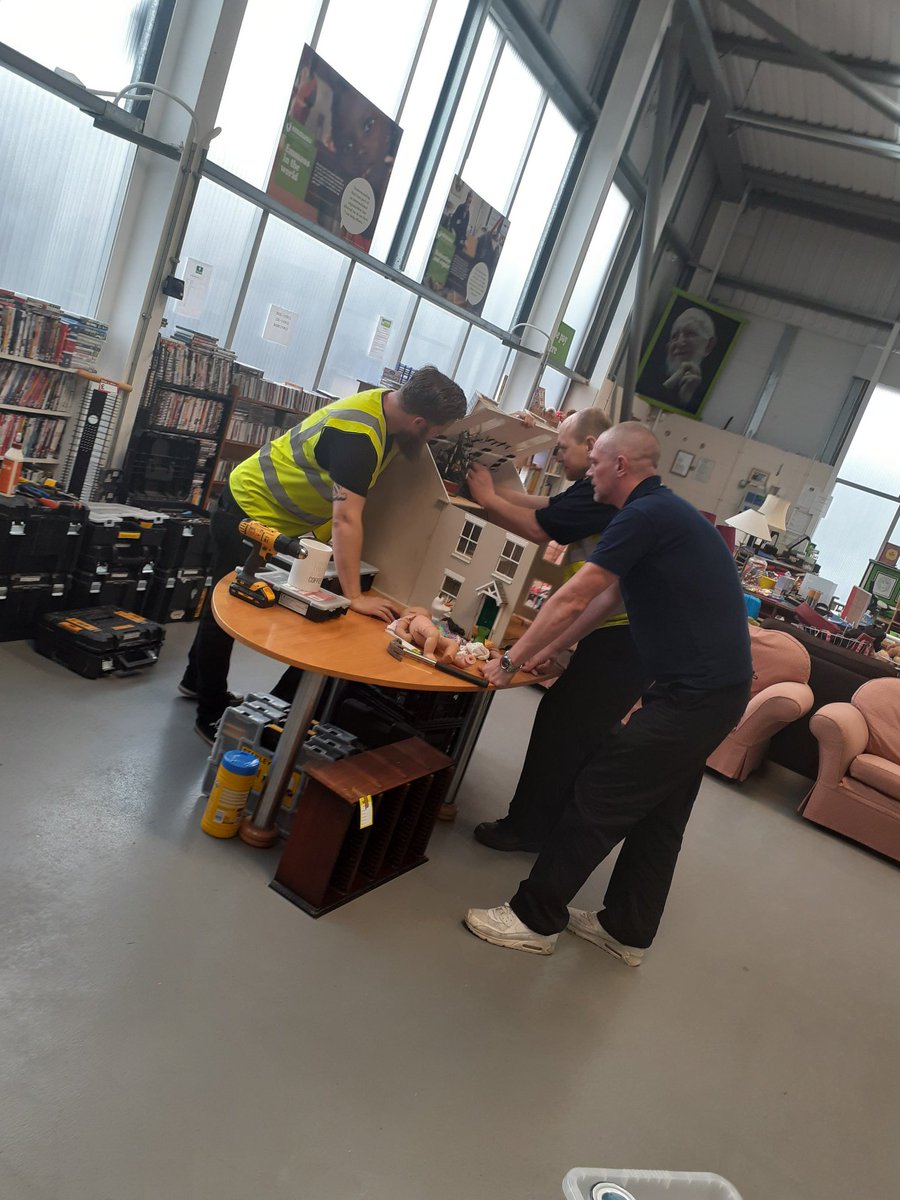 We have <a href="/rawhomerob/">Raw Home</a> with us today completing an #upcyling workshop with Companions as part of #RecycleWeek2019 <a href="/recycle_now/">Recycle Now</a> #emmaus divert thousands of pre-loved items from landfills each year &amp; we will collect them for free <a href="/EmmausUK/">Emmaus UK</a>