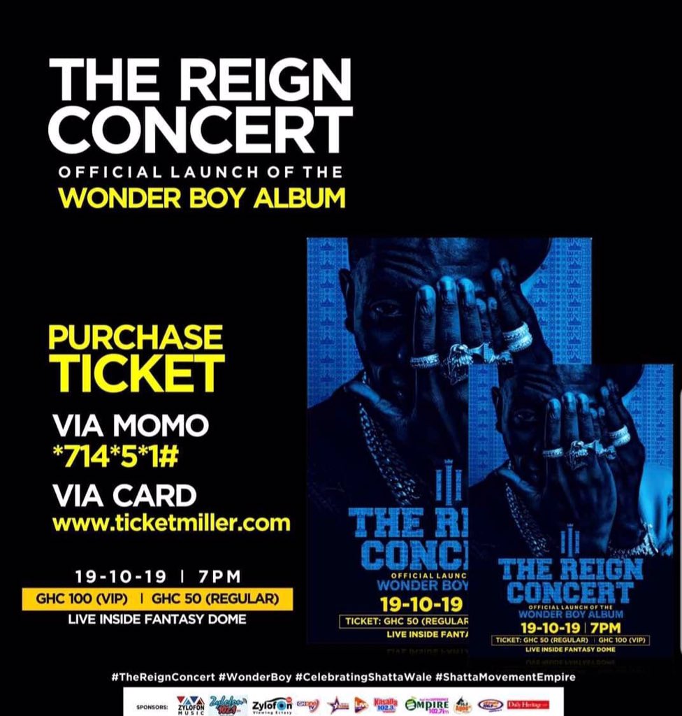 ShadrackAmonooC's tweet photo. If You’re a WALEAN,
I mean a True Fan of @shattawalegh 
And You’re Sure You’re Repping the REIGN CONCERT on 19TH October, 
Just RETWEET This Post!!!💥💥 https://t.co/9tgFvfKti8