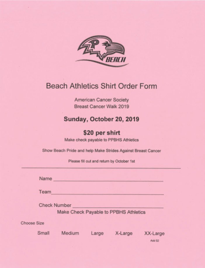 AthleticsBeach's tweet photo. Don’t forget to order your shirts! Everyone is welcome to buy one to help support a great cause! https://t.co/0COqRWFyaS