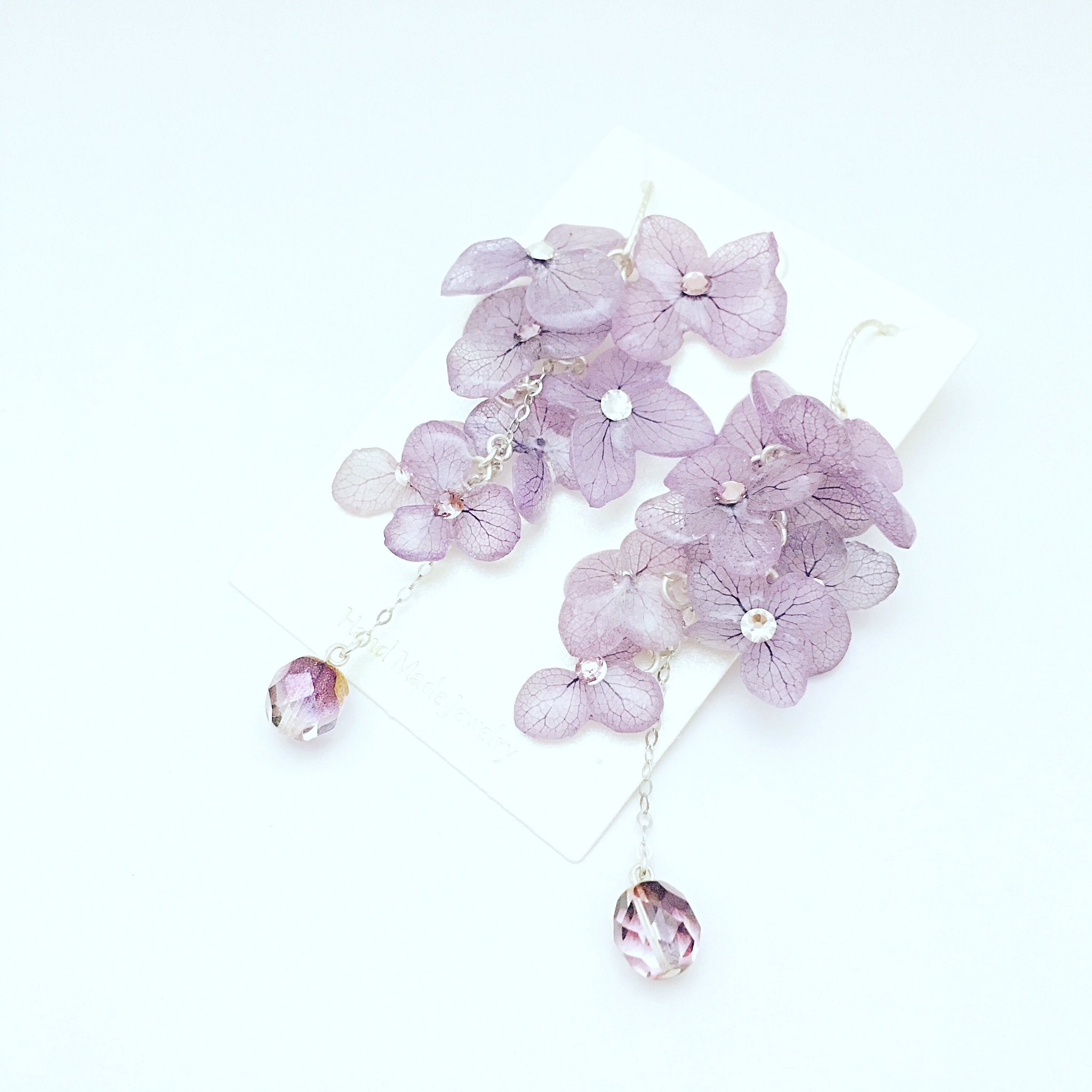 Cronico ムラタ しだれ紫陽花 アクセサリー Minne Creema ピアス 受注生産 紫陽花 レジン お花 植物 手作り ハンドメイドアクセサリー ハンドメイド Cronico 押し花アクセサリー レジンアクセサリー お花のある生活 Accessories Design