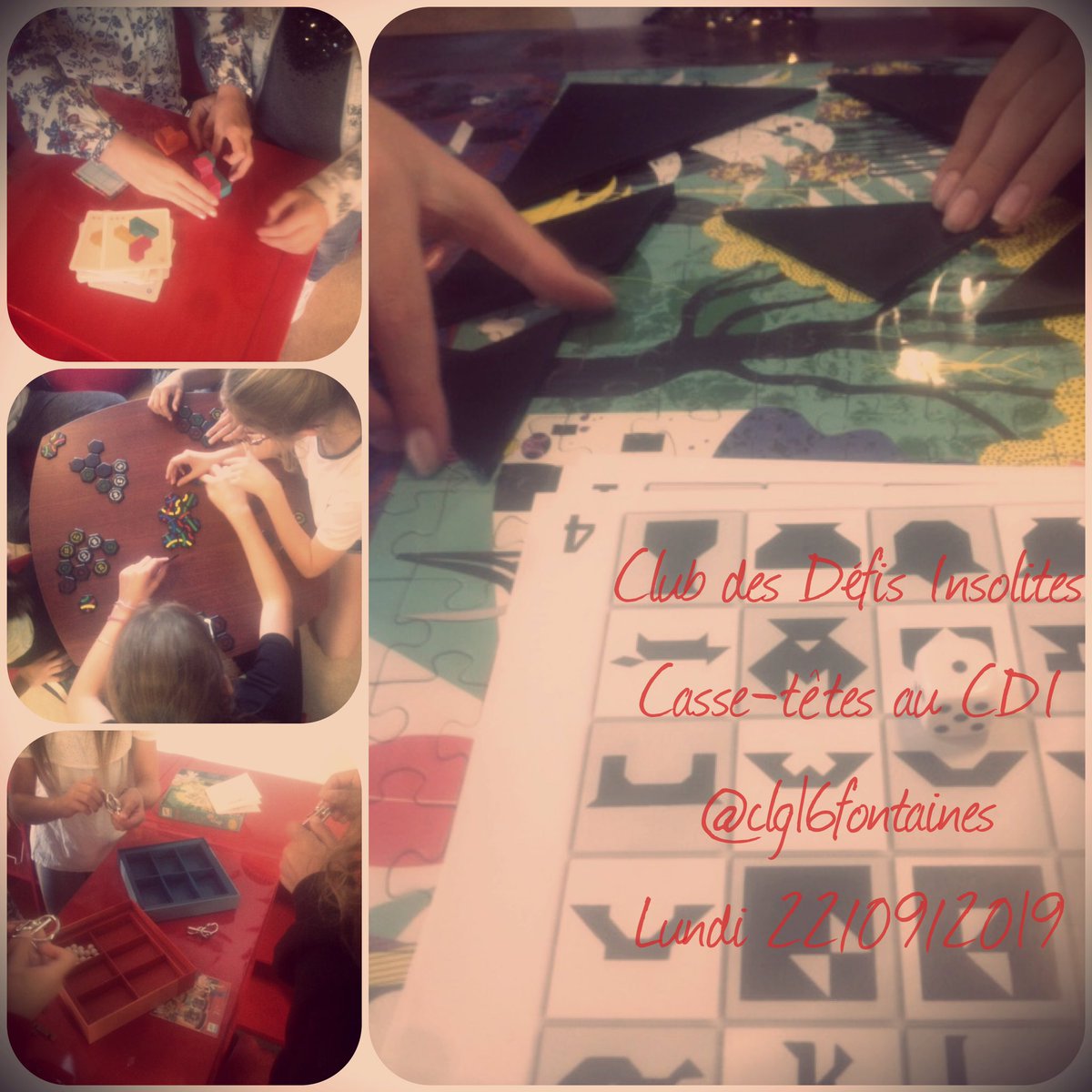 BateauLivre's tweet image. Chaque lundi, un nouveau défi au #CDI !
Le 22 septembre, différents #cassetetes pour stimuler les cortex en s’amusant.... #ouvronsnoscdi #JeuPedagogique 
@clg16fontaines
