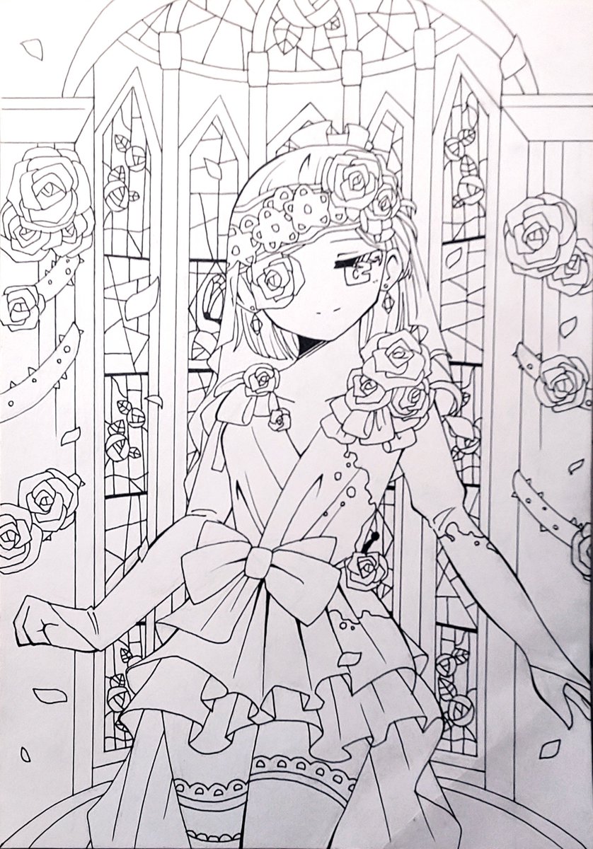 下書き、、、できました、、( -。-) =3 寿命半分縮んだ気がしますね