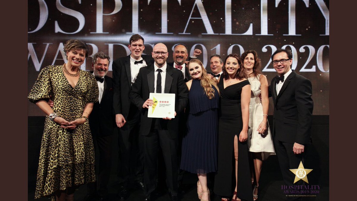 KarlMartinChef's tweet photo. Absolutely buzzing still! What a team! What a night! @olddowntonlodge @AAHospitality #AAawards #4rosettes https://t.co/B9O3Sa9QTK