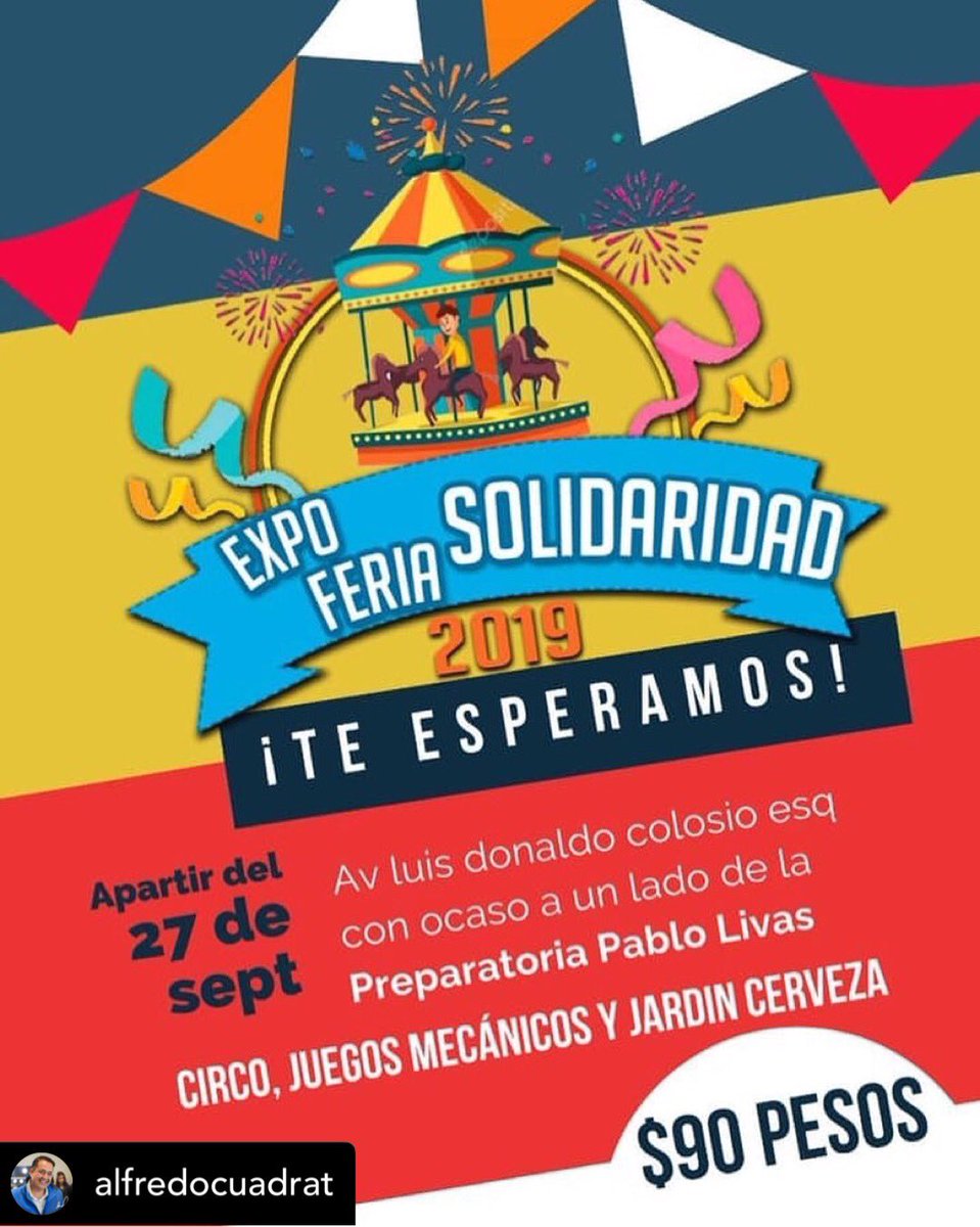Este viernes 27 de septiembre, allá nos vemos en la inauguración de la EXPO FERIA SOLIDARIDAD