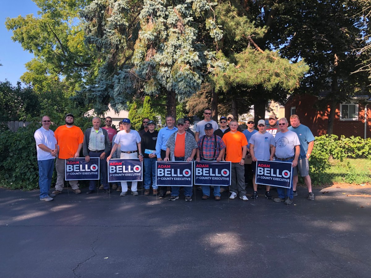 276Carpenters's tweet photo. On September 21, the Carpenters were out with boots on the ground talking with Monroe County voters about @AdamBello2019 . Adam stands for Carpenters and we stand with him.
#NERCC #Carpenters276 https://t.co/dTw3lK5tHu